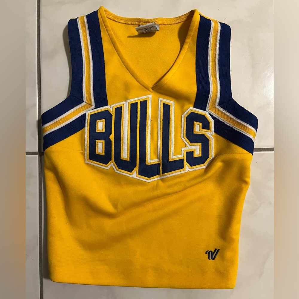 Bulls varsity top yellow and blue